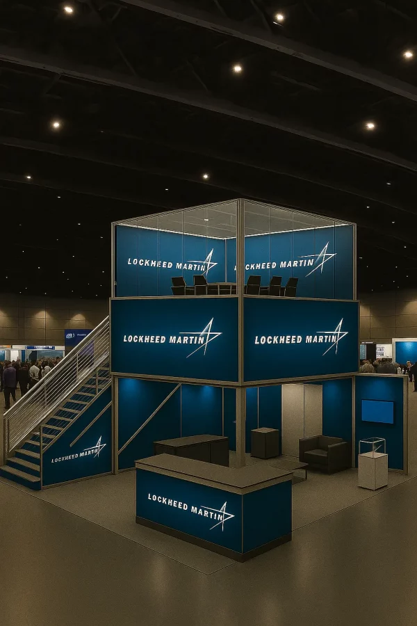 30×30 Orlando Trade Show Exhibit two-story structure with a staircase