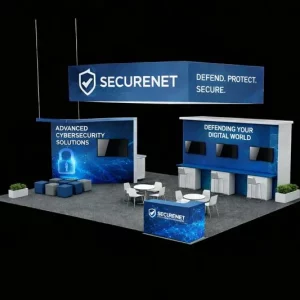 30×30 Cybersecurity Exhibit Booth Design – Orlando