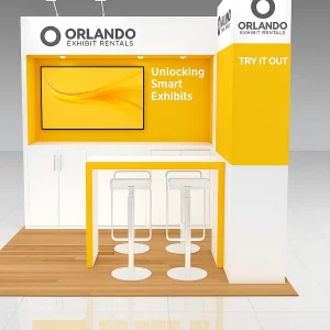 Yellow trade show booth
